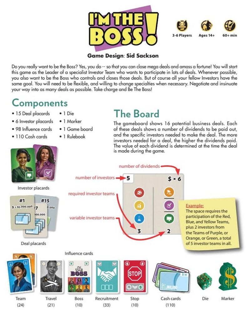 Face 2 Face Eagle-Gryphon Games I'm The Boss Bargaining Board Game - Image 3